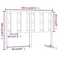 Pikkukuva 7 / 7: vidaXL Sängynpääty musta 145,5x4x100 cm täysi mänty -  Sängynpäädyt