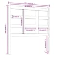 Pikkukuva 7 / 7: vidaXL Sängynpääty 95,5x4x100 cm täysi mänty -  Sängynpäädyt