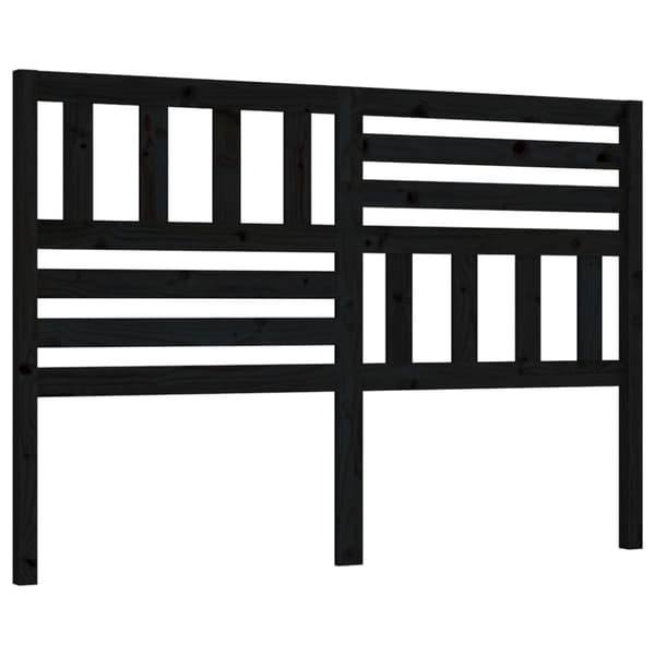 vidaXL sengegærde 146x4x100 cm massivt fyrretræ sort -  Hovedgærder og fodgærder