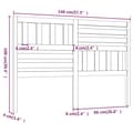 Miniatyrbillede 7 af 7: vidaXL sengegærde 146x4x100 cm massivt fyrretræ sort -  Hovedgærder og fodgærder