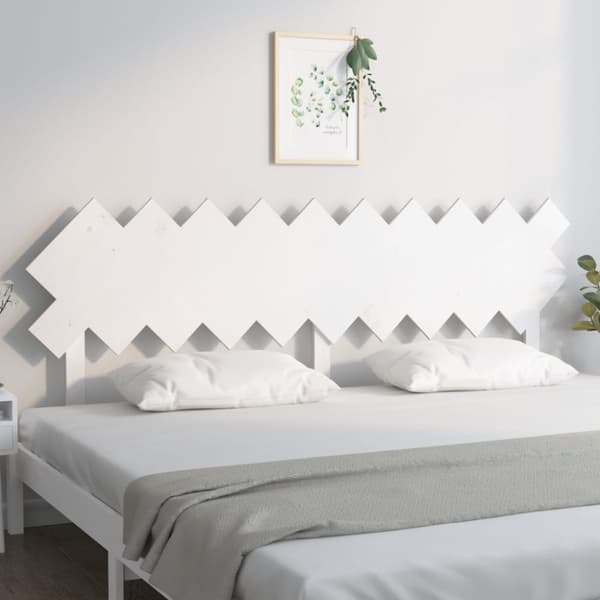 vidaXL Sängynpääty valkoinen 196x3x80,5 cm täysi mänty - Sängynpäädyt
