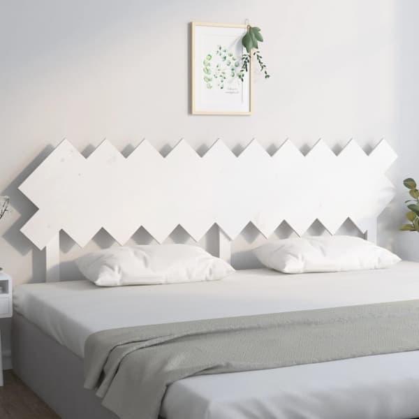 vidaXL Sängynpääty valkoinen 196x3x80,5 cm täysi mänty - Sängynpäädyt