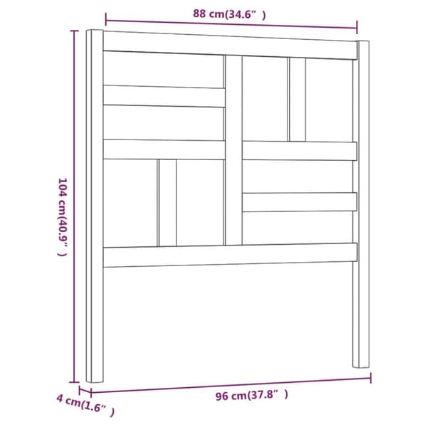 vidaXL Sängynpääty musta 96x4x104 cm täysi mänty - Sängynpäädyt