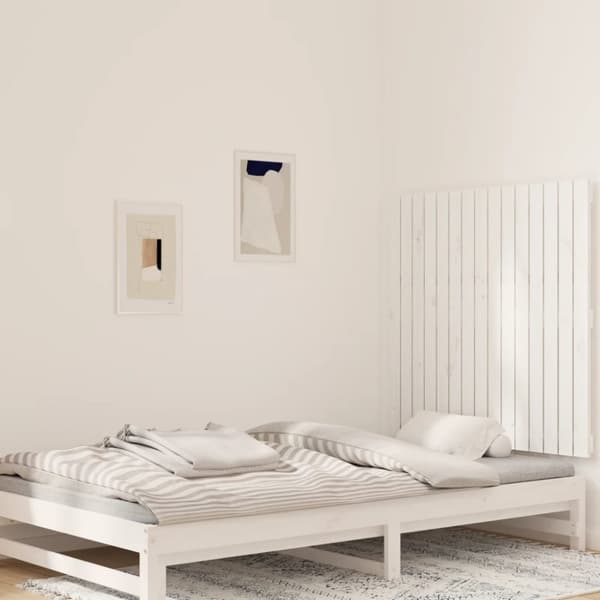 vidaXL Sängynpääty seinälle valkoinen 95,5x3x90 cm täysi mänty -  Sängynpäädyt