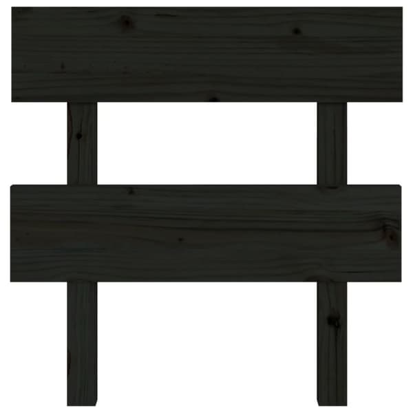 vidaXL sengegærde 93,5x3x81 cm massivt fyrretræ sort - Hovedgærder og fodgærder