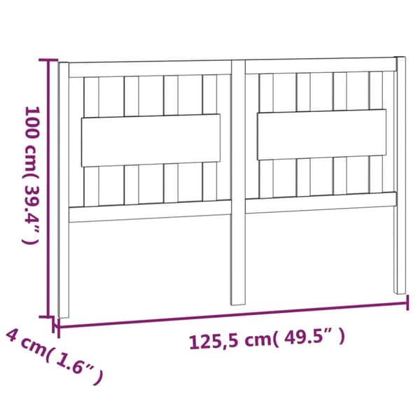 vidaXL Sängynpääty 125,5x4x100 cm täysi mänty -  Sängynpäädyt