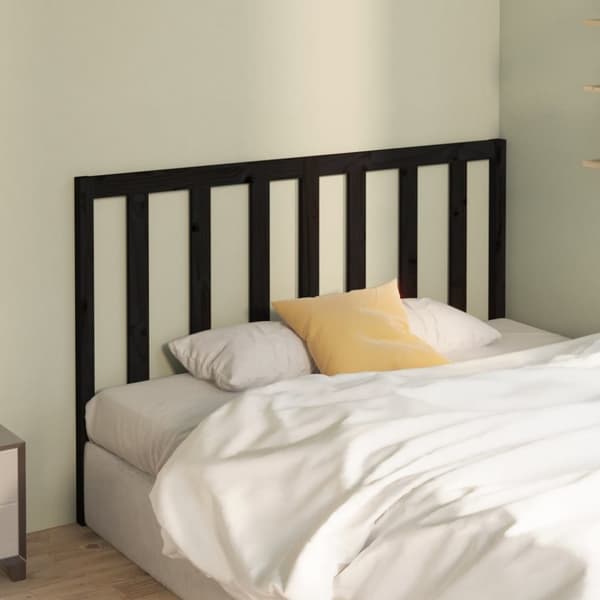 vidaXL Sänggavel svart 126x4x100 cm massiv furu - Sänggavlar