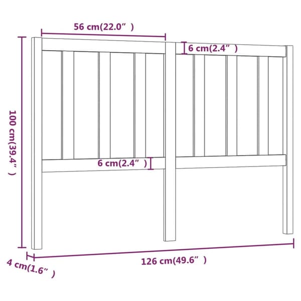 vidaXL Sänggavel svart 126x4x100 cm massiv furu - Sänggavlar