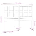 Pikkukuva 7 / 7: vidaXL Sängynpääty valkoinen 145,5x4x100 cm täysi mänty -  Sängynpäädyt