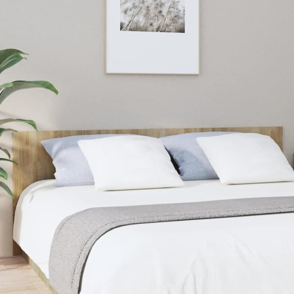 vidaXL sengegærde 200x1,5x80 cm konstrueret træ sonoma-eg - Hovedgærder og fodgærder