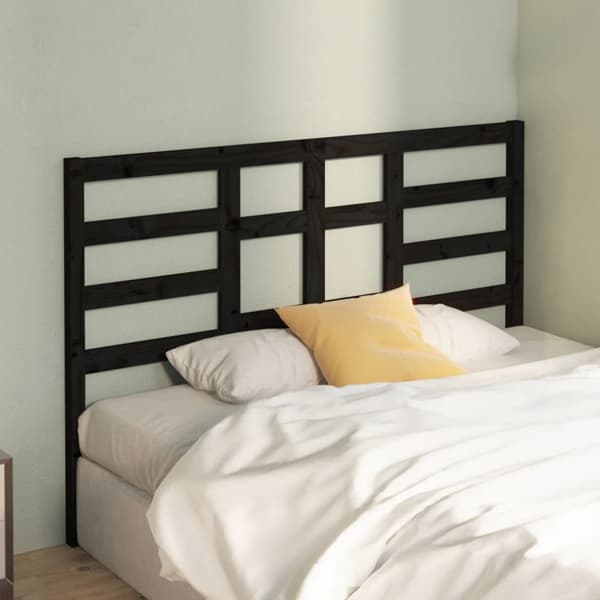 vidaXL Sängynpääty musta 166x4x104 cm täysi mänty - Sängynpäädyt