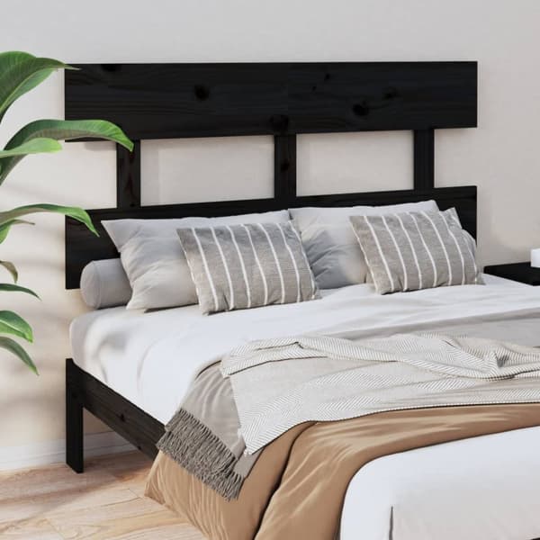 vidaXL Sängynpääty musta 144x3x81 cm täysi mänty -  Sängynpäädyt