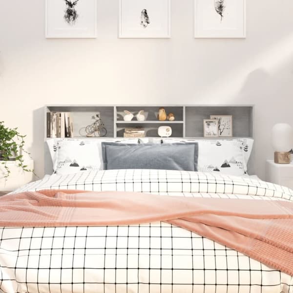 vidaXL Sängynpääty säilytystilalla betoninharmaa 180x19x103,5 cm -  Sängynpäädyt