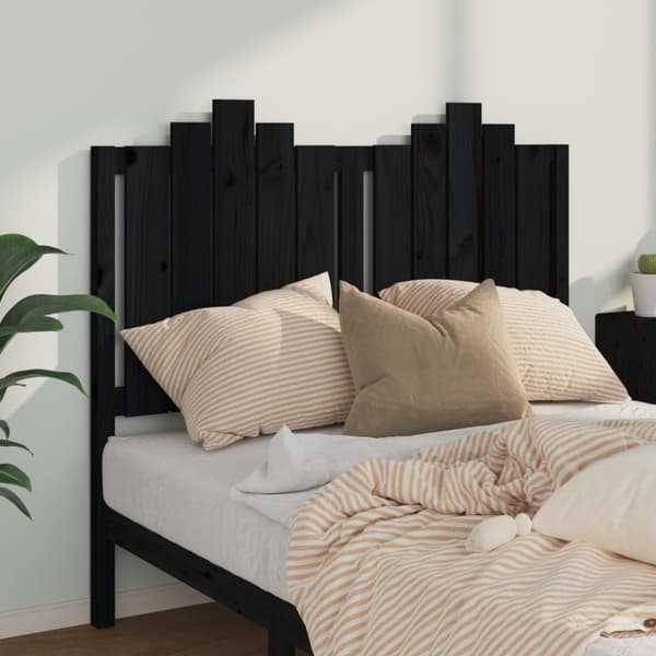 vidaXL Sängynpääty musta 126x4x110 cm täysi mänty -  Sängynpäädyt