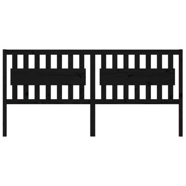 vidaXL Sängynpääty musta 205,5x4x100 cm täysi mänty - Sängynpäädyt