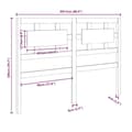 Miniatyrbillede 7 af 7: vidaXL sengegærde 205,5x4x100 cm massivt fyrretræ sort -  Hovedgærder og fodgærder