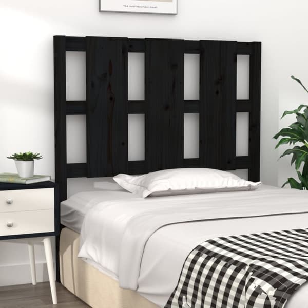vidaXL Sänggavel svart 95,5x4x100 cm massiv furu -  Sänggavlar
