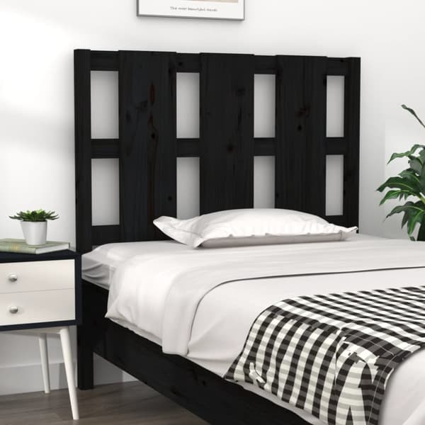 vidaXL Sänggavel svart 95,5x4x100 cm massiv furu -  Sänggavlar