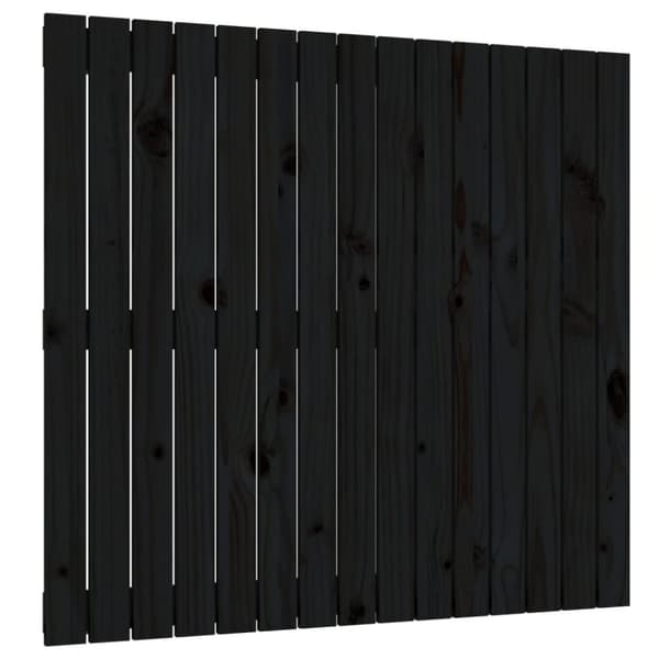 vidaXL sengegavl 95,5x3x90 cm massivt fyrretræ sort -  Hovedgærder og fodgærder