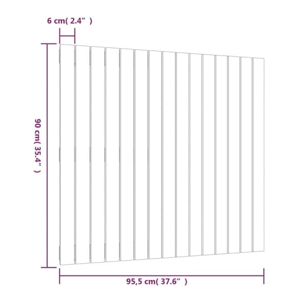 vidaXL sengegavl 95,5x3x90 cm massivt fyrretræ sort -  Hovedgærder og fodgærder