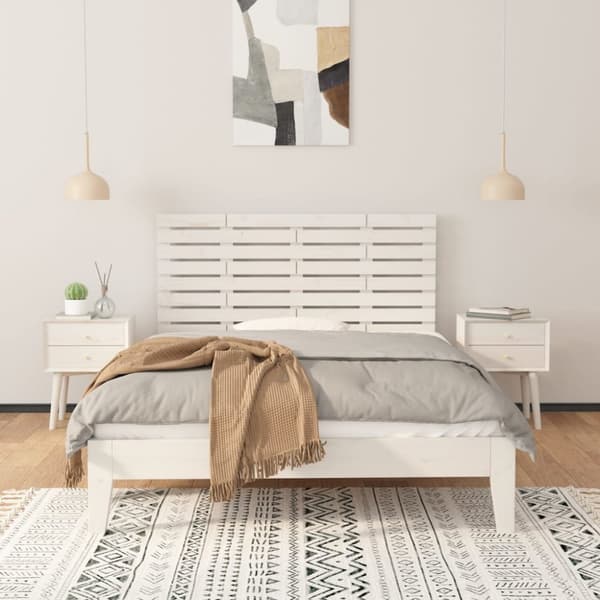 vidaXL Sängynpääty seinälle valkoinen 146x3x63 cm täysi mänty -  Sängynpäädyt
