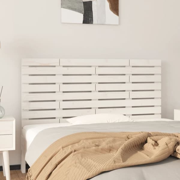 vidaXL Sängynpääty seinälle valkoinen 146x3x63 cm täysi mänty -  Sängynpäädyt
