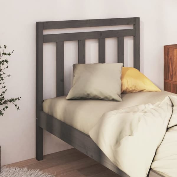 vidaXL Sängynpääty harmaa 95x4x100 cm täysi mänty - Sängynpäädyt