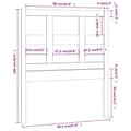 Pikkukuva 7 / 7: vidaXL Sängynpääty 95,5x4x100 cm täysi mänty -  Sängynpäädyt
