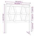 Pikkukuva 7 / 7: vidaXL Sängynpääty musta 96x4x100 cm täysi mänty -  Sängynpäädyt
