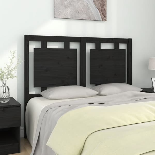 vidaXL Sängynpääty musta 125,5x4x100 cm täysi mänty -  Sängynpäädyt