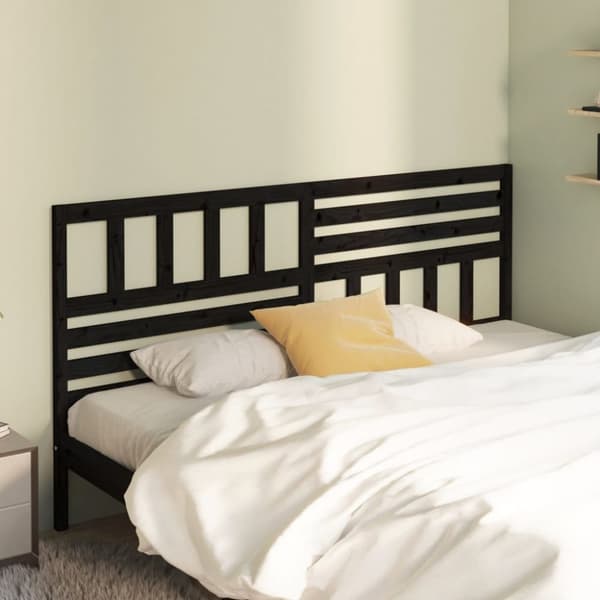 vidaXL Sänggavel svart 206x4x100 cm massiv furu - Sänggavlar