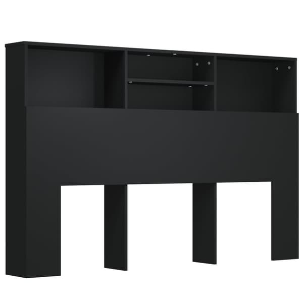 vidaXL sengegavl med opbevaring 160x19x103,5 cm sort - Hovedgærder og fodgærder