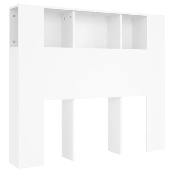 vidaXL sengegavl med opbevaring 120x18,5x102,5 cm hvid -  Hovedgærder og fodgærder