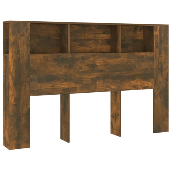 vidaXL Sängynpääty säilytystilalla savutammi 160x18,5x104,5 cm - Sängynpäädyt