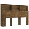 Miniatyrbillede 3 af 9: vidaXL sengegavl med opbevaring 160x19x103,5 cm røget egetræsfarve -  Hovedgærder og fodgærder