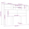 Miniatyrbillede 8 af 9: vidaXL sengegavl med opbevaring 160x19x103,5 cm røget egetræsfarve -  Hovedgærder og fodgærder