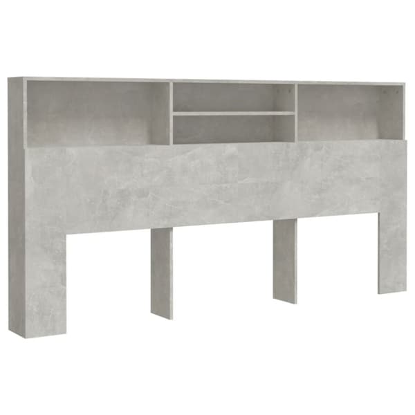 vidaXL Sängynpääty säilytystilalla betoninharmaa 200x19x103,5 cm - Sängynpäädyt