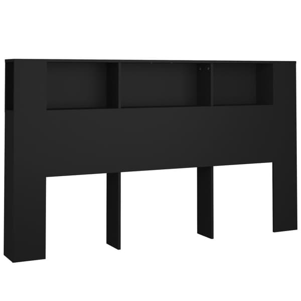 vidaXL sengegavl med opbevaring 180x18,5x104,5 cm sort - Hovedgærder og fodgærder