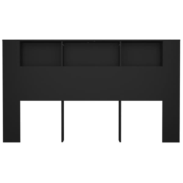 vidaXL sengegavl med opbevaring 180x18,5x104,5 cm sort - Hovedgærder og fodgærder