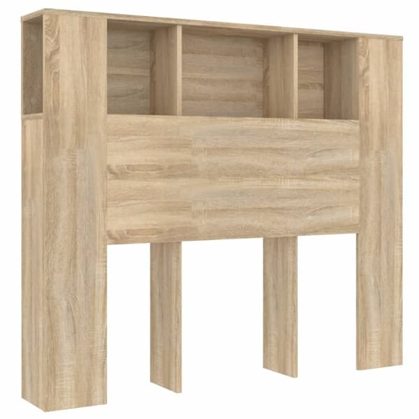 vidaXL sengegavl med opbevaring 120x18,5x102,5 cm sonoma-eg - Hovedgærder og fodgærder