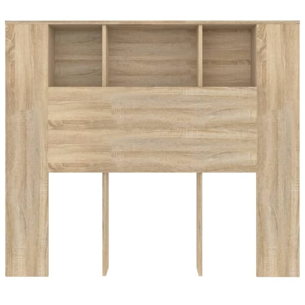 vidaXL sengegavl med opbevaring 120x18,5x102,5 cm sonoma-eg - Hovedgærder og fodgærder