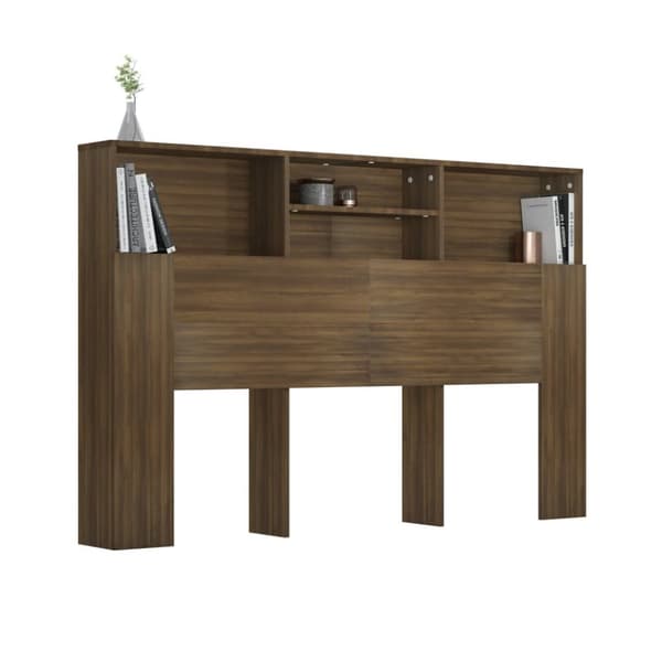 vidaXL Sängynpääty säilytystilalla ruskea tammi 160x19x103,5 cm - Sängynpäädyt