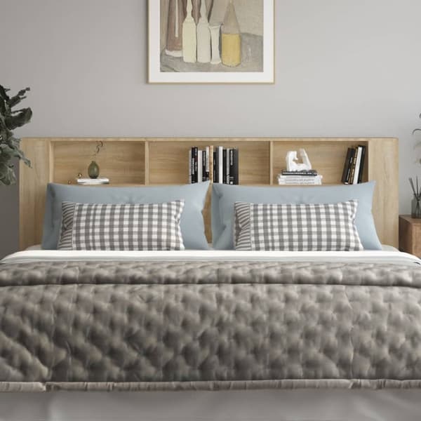vidaXL Sängynpääty säilytystilalla Sonoma-tammi 220x18,5x104,5 cm -  Sängynpäädyt