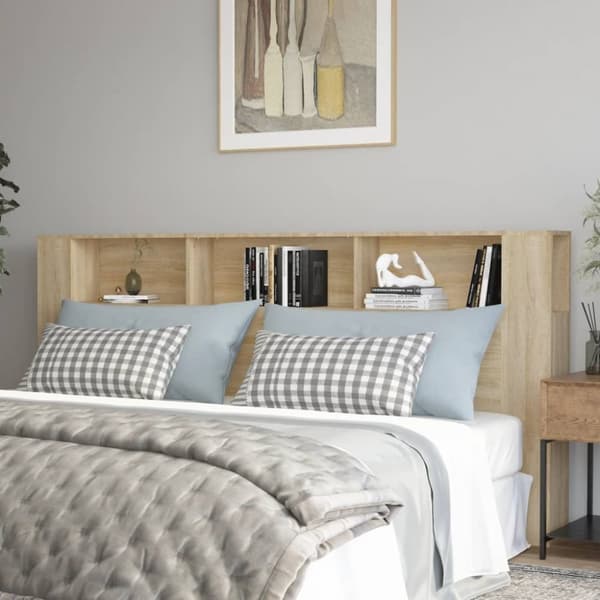 vidaXL Sängynpääty säilytystilalla Sonoma-tammi 220x18,5x104,5 cm -  Sängynpäädyt