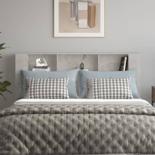 vidaXL Sängynpääty säilytystilalla betoninharmaa 180x18,5x104,5 cm -  Sängynpäädyt