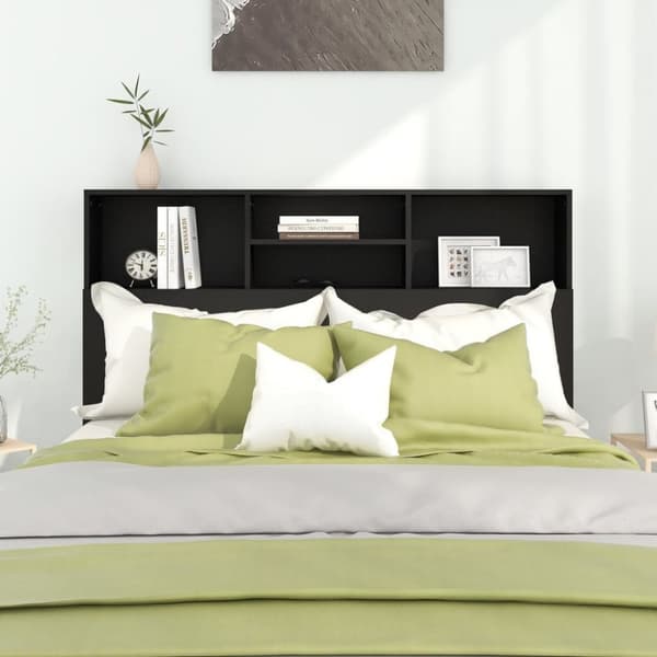 vidaXL Sängynpääty säilytystilalla musta 140x19x103,5 cm -  Sängynpäädyt