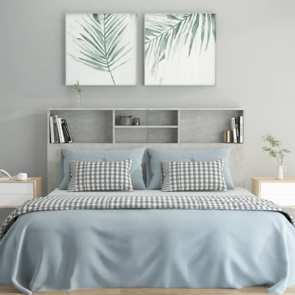 vidaXL Sängynpääty säilytystilalla betoninharmaa 160x19x103,5 cm -  Sängynpäädyt
