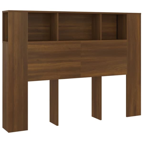 vidaXL Sängynpääty säilytystilalla ruskea tammi 140x18,5x104,5 cm - Sängynpäädyt