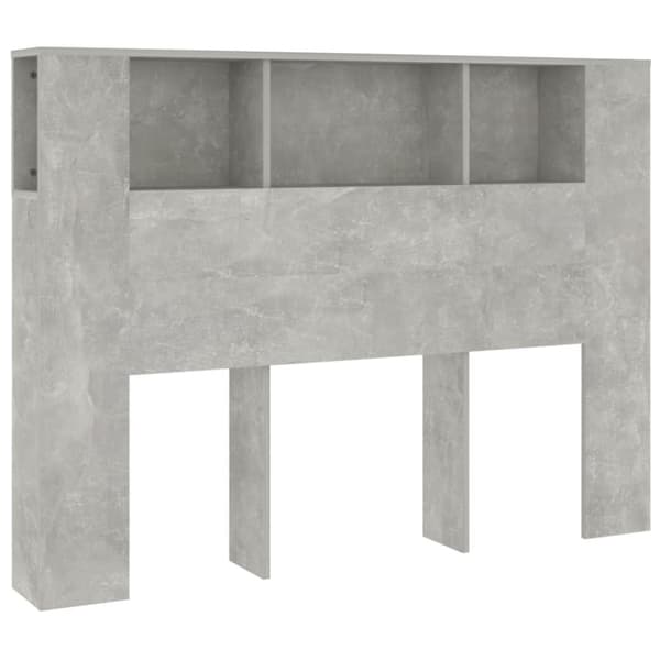 vidaXL sengegavl med opbevaring 140x18,5x104,5 cm betongrå - Hovedgærder og fodgærder