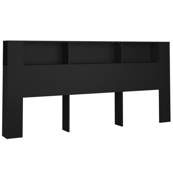 vidaXL sengegavl med opbevaring 220x18,5x104,5 cm sort - Hovedgærder og fodgærder